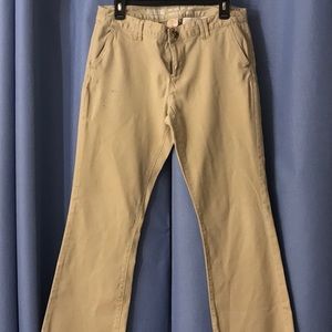 Khaki Mid-rise bootcut